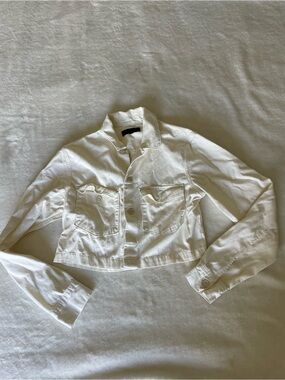 All Saints White Cropped Jacket